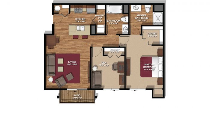 Deluxe Floor Plan - 925 s.f.